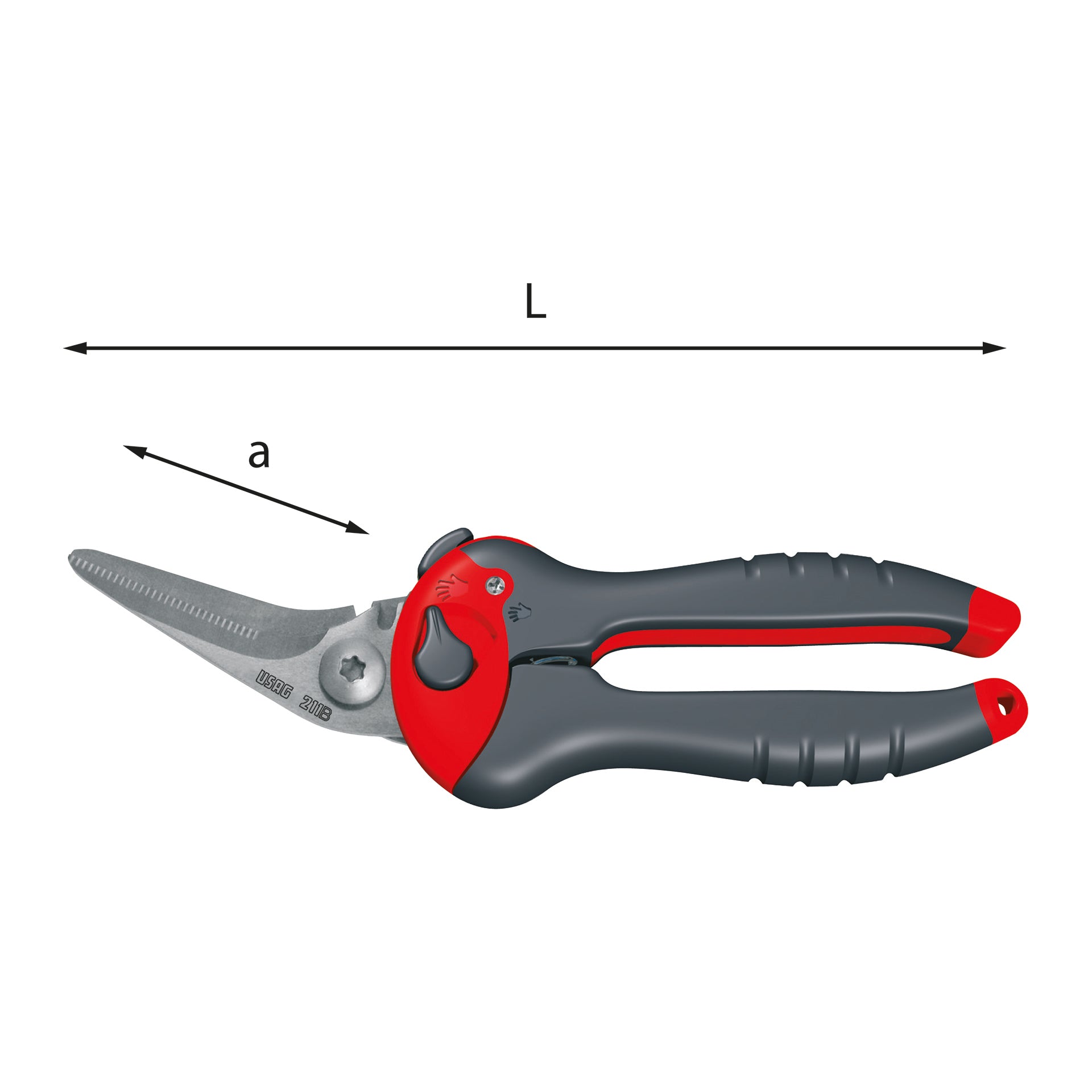 211 B - Multipurpose scissors with inclined blades - Usag - U02110002 211 B - Multipurpose scissors with inclined blades - Usag - U02110002